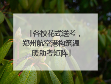 各校花式送考，郑州航空港构筑温暖助考矩阵