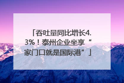 吞吐量同比增长4.3%！泰州企业坐享“家门口就是国际港”
