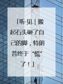 听·见｜搬起石头砸了自己的脚，特朗普终于“慌”了！