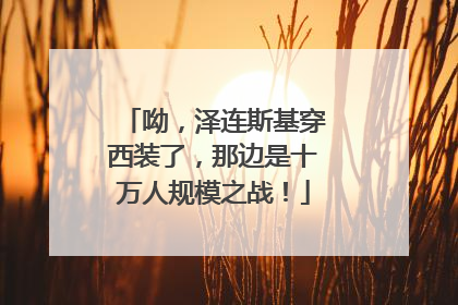 呦，泽连斯基穿西装了，那边是十万人规模之战！