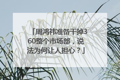 周鸿祎准备干掉360整个市场部，说法为何让人担心？