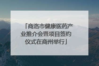 商洛市健康医药产业推介会暨项目签约仪式在商州举行