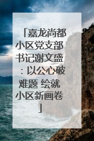 嘉龙尚都小区党支部书记谢文盛：以公心破难题 绘就小区新画卷