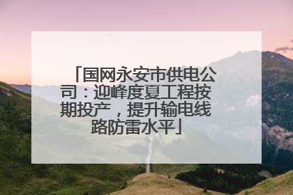 国网永安市供电公司：迎峰度夏工程按期投产，提升输电线路防雷水平
