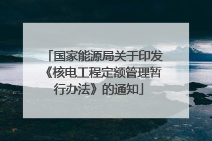 国家能源局关于印发《核电工程定额管理暂行办法》的通知