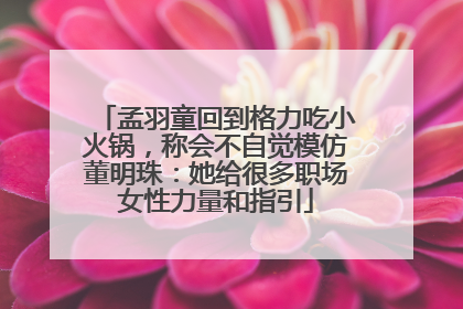 孟羽童回到格力吃小火锅，称会不自觉模仿董明珠：她给很多职场女性力量和指引