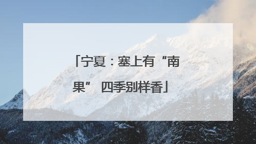 宁夏：塞上有“南果” 四季别样香