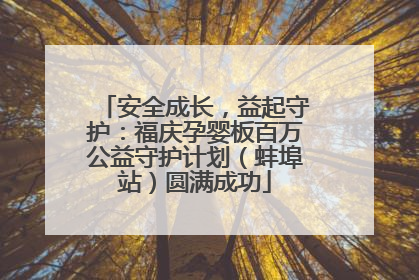 安全成长，益起守护：福庆孕婴板百万公益守护计划（蚌埠站）圆满成功