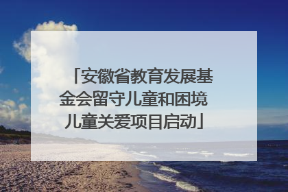 安徽省教育发展基金会留守儿童和困境儿童关爱项目启动