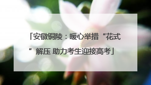 安徽铜陵：暖心举措“花式”解压 助力考生迎接高考