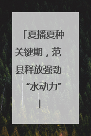 夏播夏种关键期，范县释放强劲“水动力”