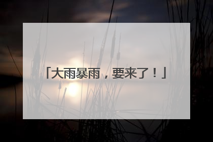 大雨暴雨，要来了！
