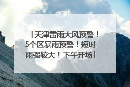 天津雷雨大风预警！5个区暴雨预警！短时雨强较大！下午开场