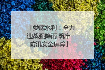 娄底水利：全力迎战强降雨 筑牢防汛安全屏障
