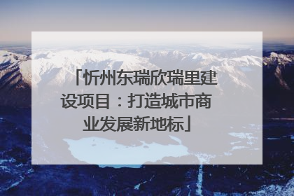 忻州东瑞欣瑞里建设项目：打造城市商业发展新地标