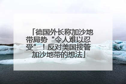 德国外长称加沙地带局势“令人难以忍受”！反对美国接管加沙地带的想法