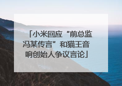 小米回应“前总监冯某传言”和猫王音响创始人争议言论