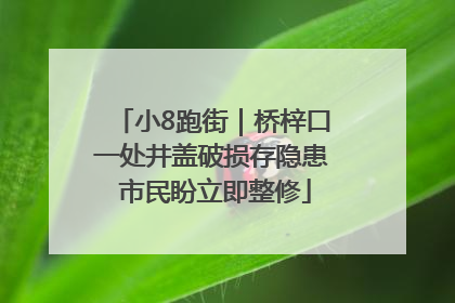 小8跑街｜桥梓口一处井盖破损存隐患 市民盼立即整修