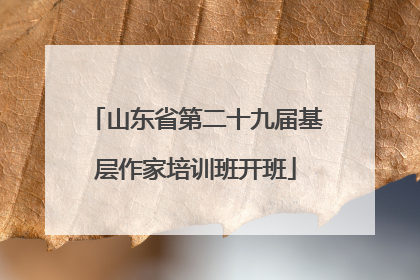 山东省第二十九届基层作家培训班开班
