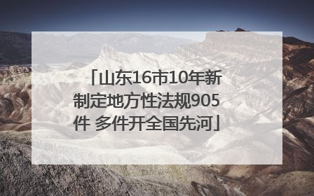 山东16市10年新制定地方性法规905件 多件开全国先河