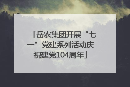 岳农集团开展“七一”党建系列活动庆祝建党104周年