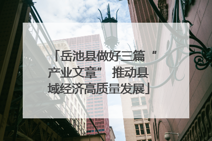 岳池县做好三篇“产业文章” 推动县域经济高质量发展