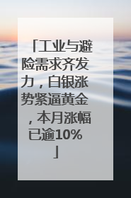 工业与避险需求齐发力，白银涨势紧逼黄金，本月涨幅已逾10%