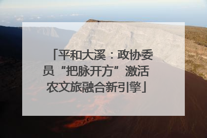 平和大溪：政协委员“把脉开方”激活农文旅融合新引擎