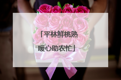 平林鲜桃熟 暖心助农忙