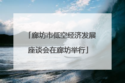 廊坊市低空经济发展座谈会在廊坊举行
