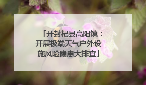 开封杞县高阳镇：开展极端天气户外设施风险隐患大排查