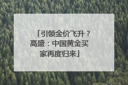 引领金价飞升？高盛：中国黄金买家再度归来