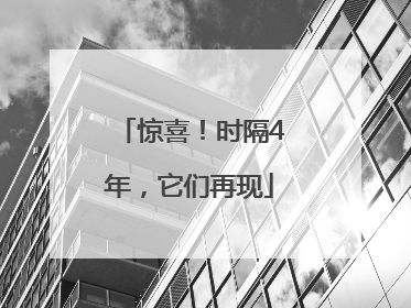 惊喜！时隔4年，它们再现