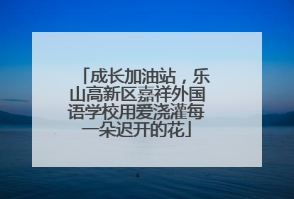 成长加油站，乐山高新区嘉祥外国语学校用爱浇灌每一朵迟开的花