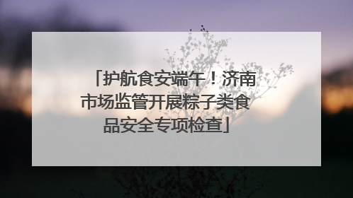 护航食安端午！济南市场监管开展粽子类食品安全专项检查
