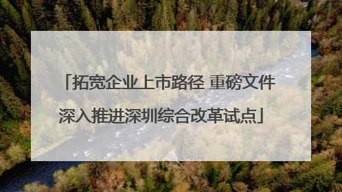 拓宽企业上市路径 重磅文件深入推进深圳综合改革试点