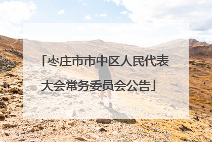 枣庄市市中区人民代表大会常务委员会公告