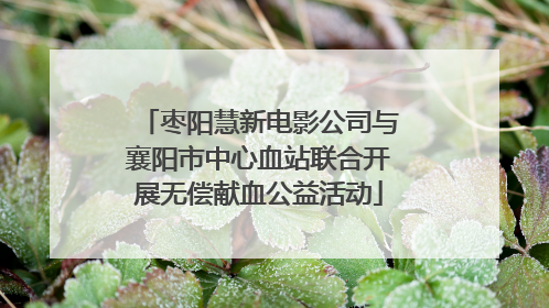 枣阳慧新电影公司与襄阳市中心血站联合开展无偿献血公益活动