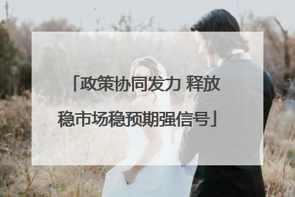 政策协同发力 释放稳市场稳预期强信号