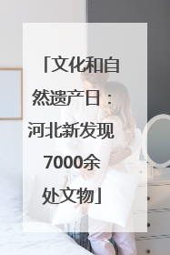 文化和自然遗产日：河北新发现7000余处文物