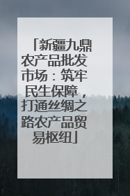 新疆九鼎农产品批发市场：筑牢民生保障，打通丝绸之路农产品贸易枢纽