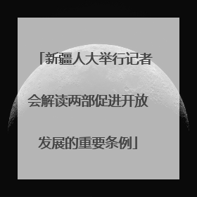 新疆人大举行记者会解读两部促进开放发展的重要条例