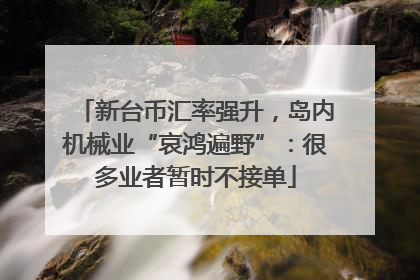 新台币汇率强升，岛内机械业“哀鸿遍野”：很多业者暂时不接单