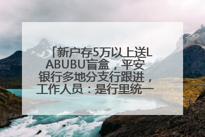 新户存5万以上送LABUBU盲盒，平安银行多地分支行跟进，工作人员：是行里统一的，进货渠道不清楚