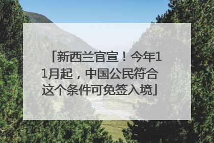 新西兰官宣！今年11月起，中国公民符合这个条件可免签入境