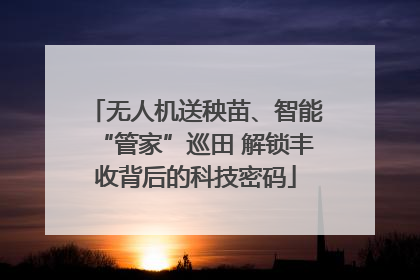 无人机送秧苗、智能“管家”巡田 解锁丰收背后的科技密码