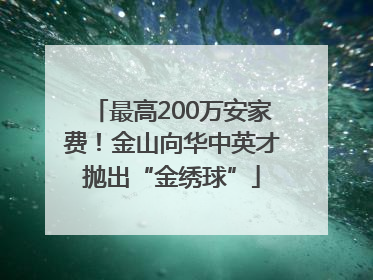 最高200万安家费！金山向华中英才抛出“金绣球”