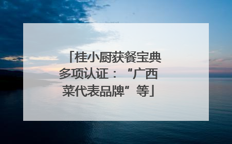 桂小厨获餐宝典多项认证：“广西菜代表品牌”等