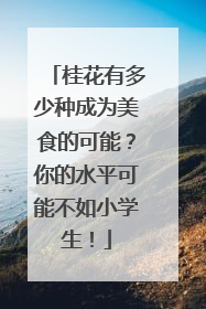 桂花有多少种成为美食的可能？你的水平可能不如小学生！