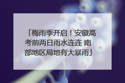 梅雨季开启！安徽高考前两日雨水连连 南部地区局地有大暴雨